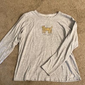 Life is Good. Long-Sleeve Dog Tee, Size Large